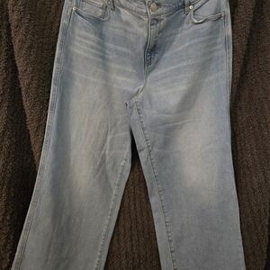 Loft Women's Unfinished Hem Blue Denim Jeans Size 12